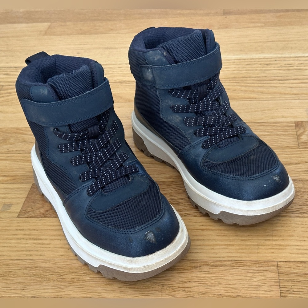 H&M Kids Navy Blue High-Top Waterproof boots size 2.5